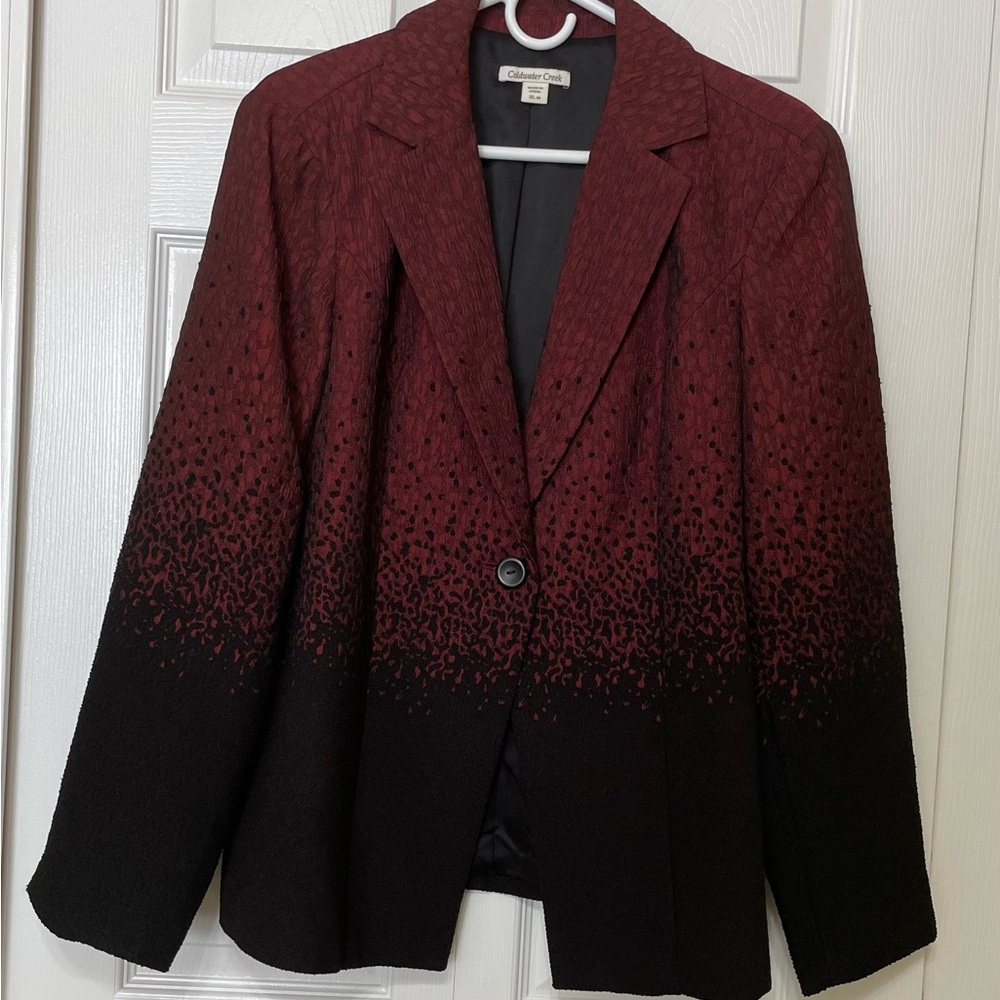 Coldwater Creek Ombre Red and Black Blazer